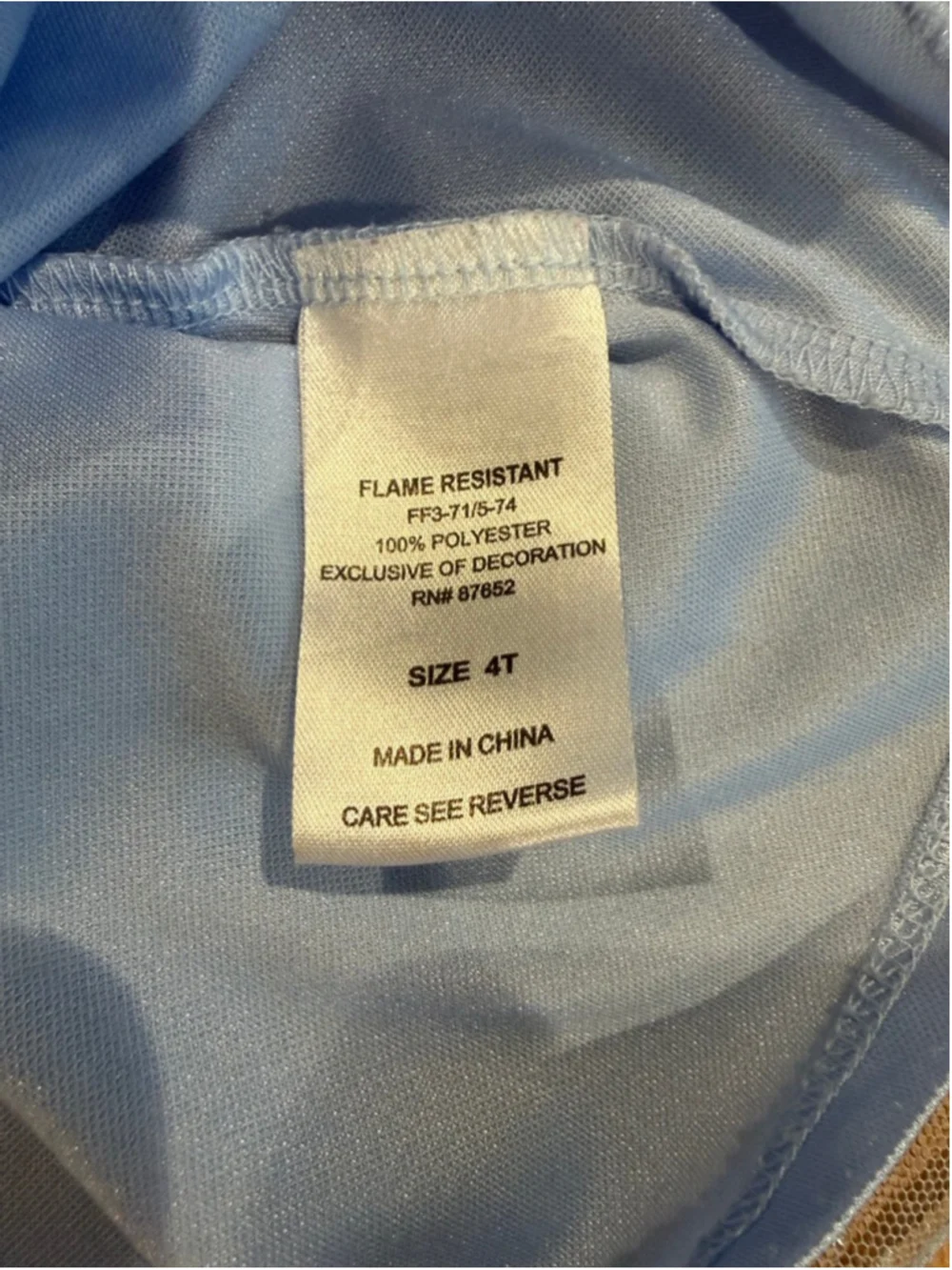 Girls Disney Frozen Elsa Costume Dress Blue Silver One Size - Picture 6 of 7